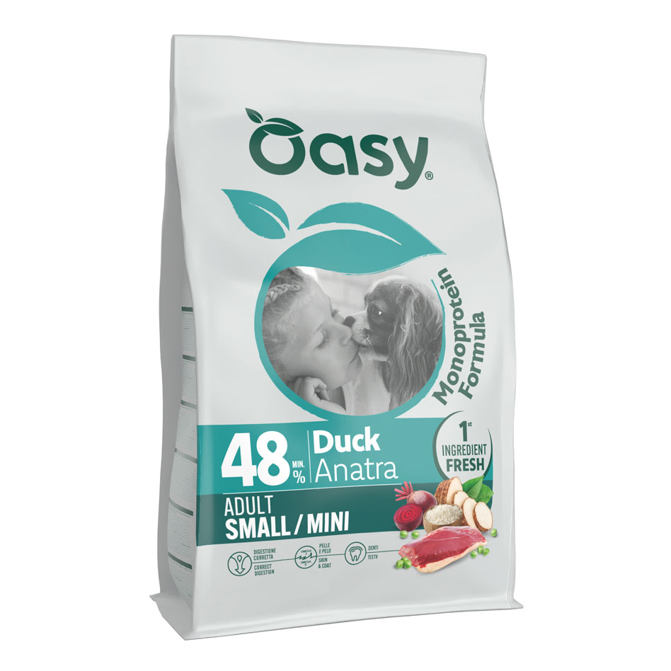 Oasy dry dog monoprotein adult small/mini anatra 2 kg