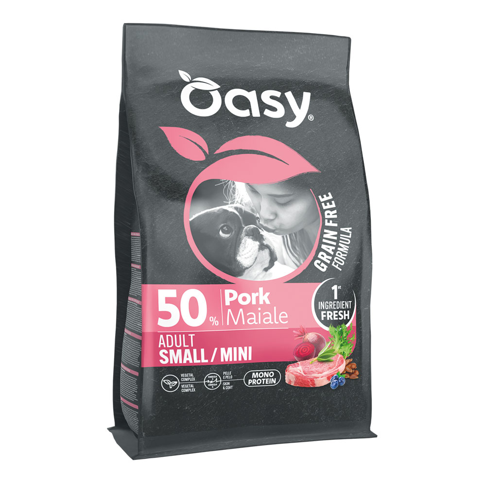 Oasy dry dog grain free adult small/mini maiale 2 kg