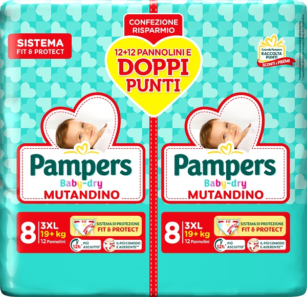 Fater Spa Pampers Baby Dry Pannolino A Mutandina Duodwct 3XL 24 Pezzi