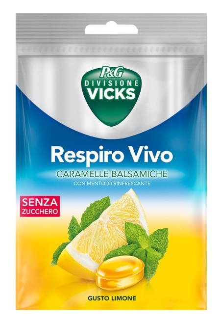 Vicks respiro vivo caramelle balsamiche limone 72 g con edulcoranti