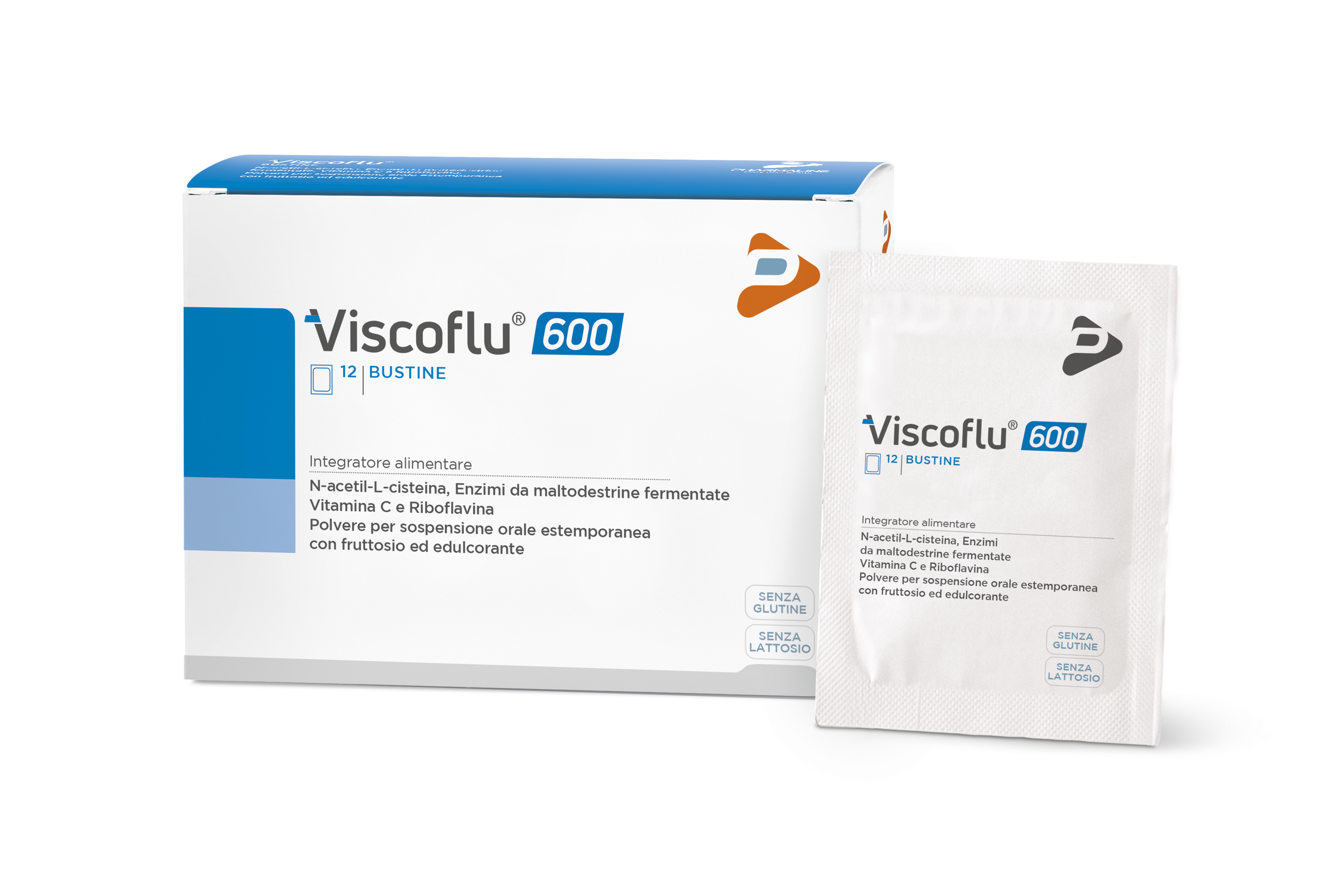 Viscoflu 600 12 bustine da 3 g con fruttosio ed edulcorante senza glutine senza lattosio