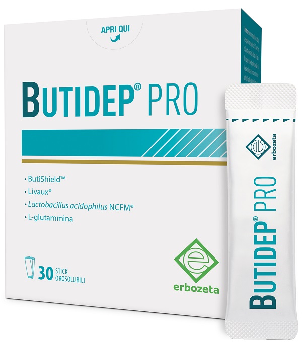 Butidep pro 30 stick orosolubili da 1,35 g senza glutine naturalmente privo di lattosio