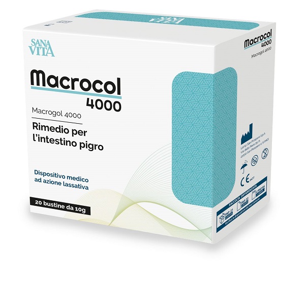 Sanavita macrocol 4000 20 bustine da 10 g non contiene zuccheri