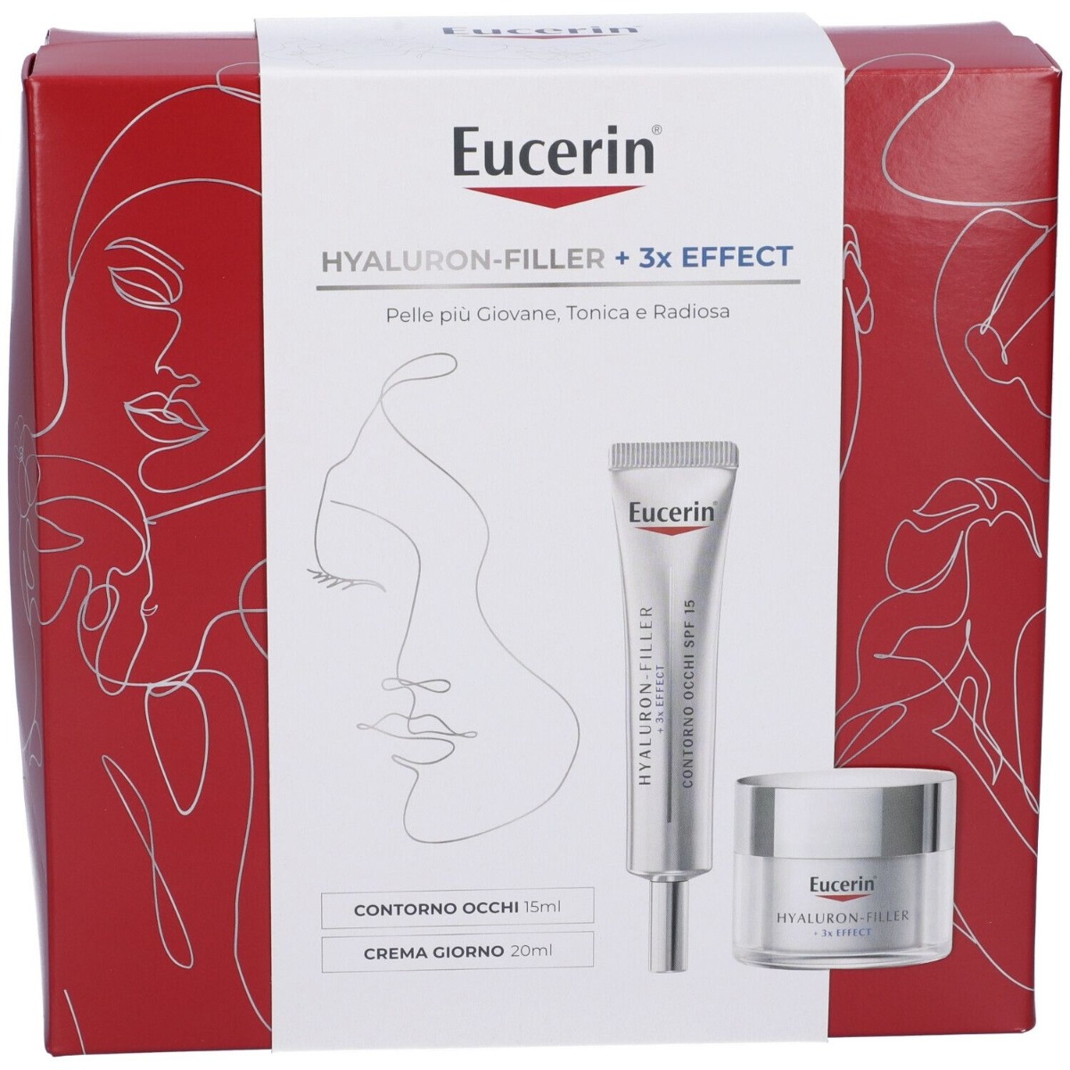 Eucerin Cofanetto Hyaluron-Filler+ 3X Effect Contorno Occhi 15 ml + Crema Giorno SPF30 20 ml