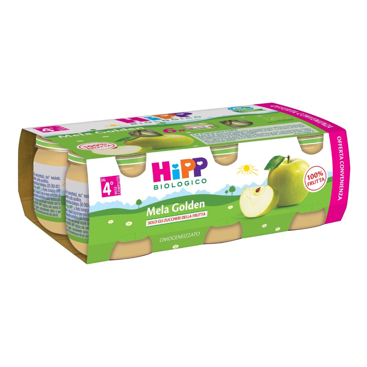 HiPP Bio Omogeneizzato Mela Golden 6x80 g