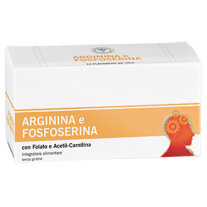 Arginina e fosfoserina integratore per la concentrazione e la memoria 10 flaconi da 10 ml