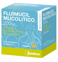 Fluimucil mucolitico 30 bustine 200mg senza zucchero