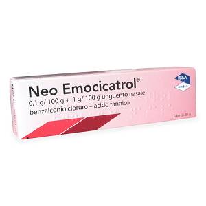 Neoemocicatrol Unguento Nasale 0,1mg/g + 20mg/g Disinfezione Mucosa Nasale, 20g