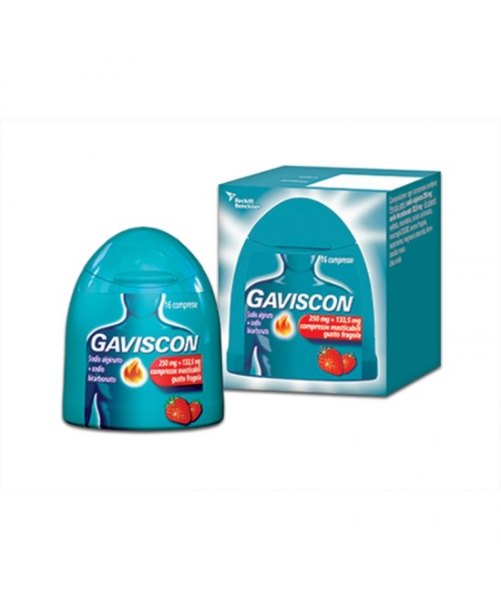 Gaviscon 16 compresse fragola 250+133,5mg
