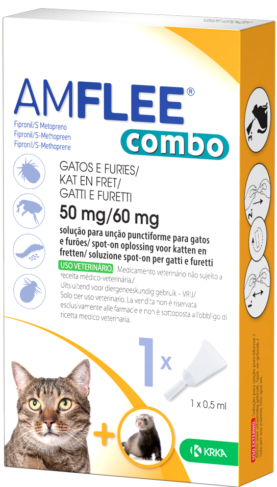 Amflee Combo Spot-On Soluzione per Gatti e Furetti 1 Pipetta da 0,5ml