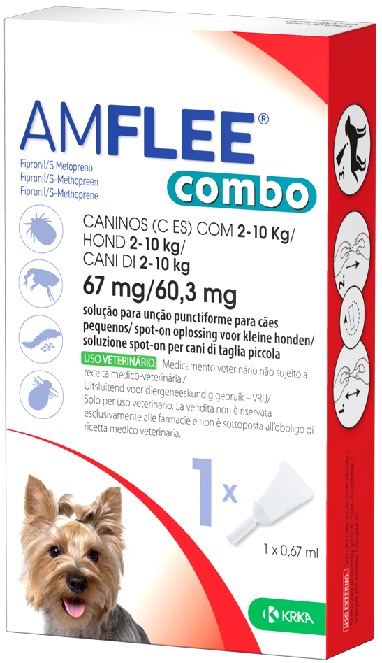 Amflee Combo Spot-On Soluzione per Cani 1 Pipetta da 0,67ml 2-10kg