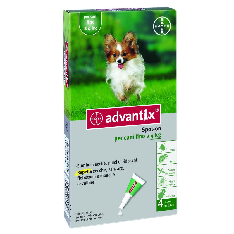 Advantix Spot On Pipette Per Cani fino a 4kg, Farmacia Soccavo