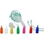 Maschera morbida a concentrazione variabile con sistema venturi completa di kit con 7 raccordi colorati e tubo di collegamento antischiacciamento adulti 1 pezzo thumbnail