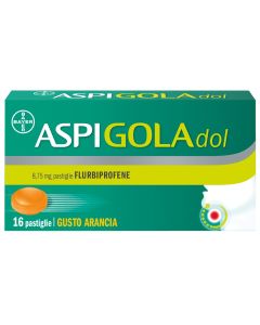 Aspi Gola Dol Antinfiammatorio Mal di Gola 16 caramelle Arancia