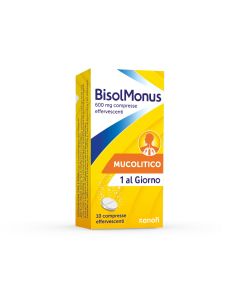 BisolMonus 600mg Mucolitico per Tosse e Raffreddore 10 Compresse Effervescenti