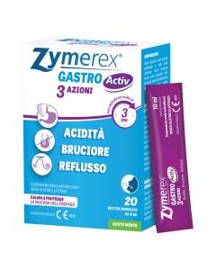 Zymerex Gastro Activ Acidità Bruciore Reflusso Sospensione Orale 20 Bustine Monodose Gusto Menta