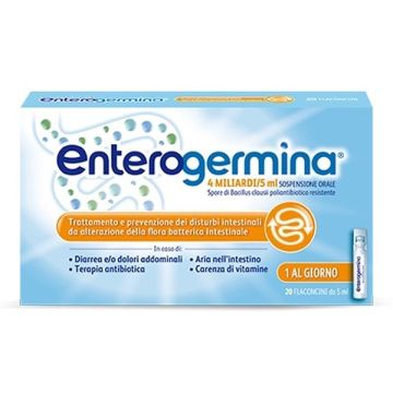 Enterogermina 4 Miliardi Fermenti Lattici, Probiotici Per Disturbi Intestinali, 20 Fiale