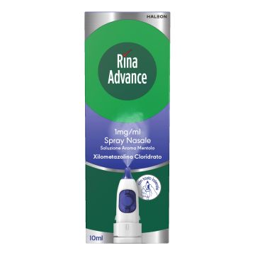 1 mg/ml spray nasale soluzione mentolo 1 flacone in hdpe da 10 ml con pompa attivata con tasto laterale
