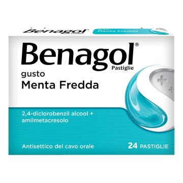 Benagol pastiglie gusto menta fredda 24 pastiglie in blister pvc/pvdc/al