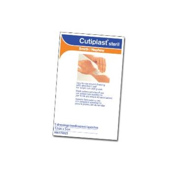 Medicazione Cutiplast Steril Adesiva Supporto In Tnt Adesivo Poliacrilato Ipollergenico Tampone Non Aderente 7,2 X5 Cm 5 Pezzi
