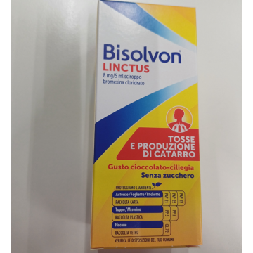 Bisolvon linctus 8 mg/5 ml sciroppo - gusto cioccolato-ciliegia  bromexina cloridrato