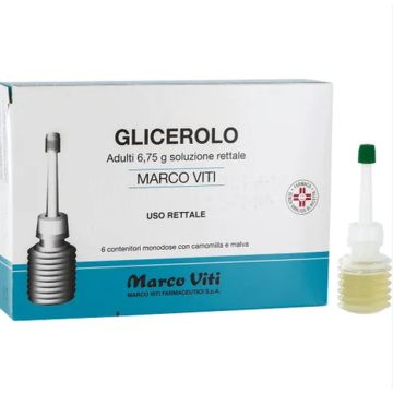 Glicerolo Marco Viti Adulti 6,75g Soluzione Rettale 6 Contenitori Monodose con Camomilla e Malva