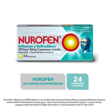 Nurofen Influenza e Raffreddore 200 mg + 30 mg 24 Compresse Rivestite