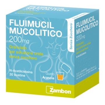Fluimucil mucolitico 30 bustine 200mg senza zucchero