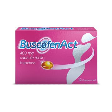 Buscofen Act 400 mg Ibuprofene Analgesico 12 Capsule Molli