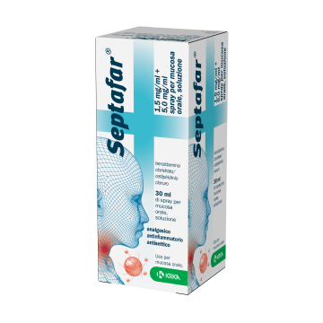 Septafar 1,5 mg/ml + 5,0 mg/ml spray per mucosa orale, soluzione