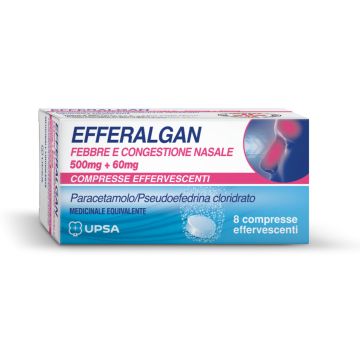Efferalgan Febbre e Congestione Nasale 500mg + 60mg 8 Compresse Effervescenti Efferalgan Febbre e Congestione Nasale 500mg + 60mg 8 Compresse Effervescenti