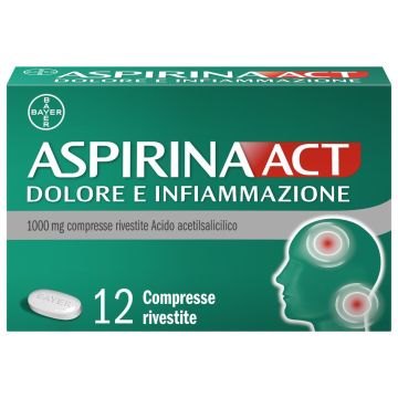 Aspirina ACT Dolore e Infiammazione Trattamento per Febbre e Dolore 12 Compresse