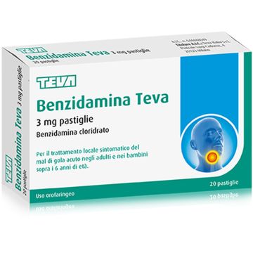 Benzidamina 3mg 20 past.teva
