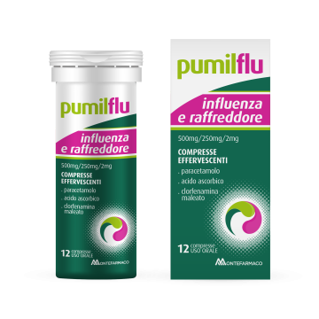 Pumilflu Influenza e Raffreddore 500 mg/250 mg/2 mg 12 Compresse Effervescenti