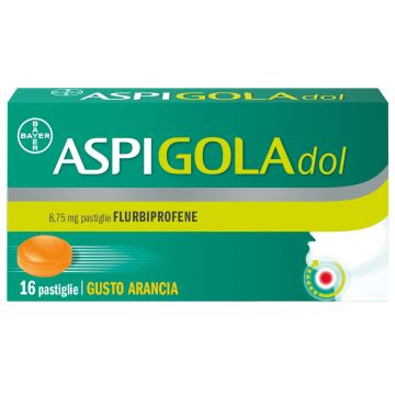 Aspi Gola Dol Antinfiammatorio Mal di Gola 16 caramelle Arancia