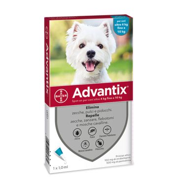 Advantix Spot-On Cani Da 4 A 10 Kg 1 Pipetta Monodose 1 Ml