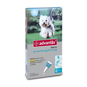 Advantix Spot-On Cani Da 4 A 10 Kg 4 Pipette Monodose 1 Ml
