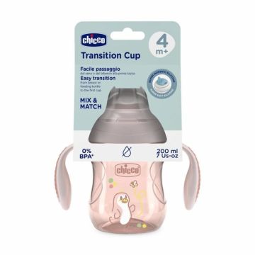 Chicco Transition Cup Tazza 4m+ colore Rosa 200 ml