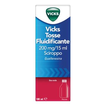 Vicks Tosse Fluidificante Sciroppo Tosse Grassa 200mg/15ml Guaifenesina 180 ml