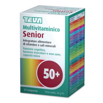 Teva Multivitaminico Senior Integratore Vitamine e Minerali 30 Compresse
