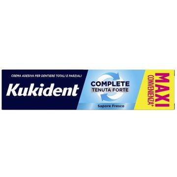 Kukident Complete Crema Adesiva Per Dentiere Totali e Parziali Sapore Fresco 70g