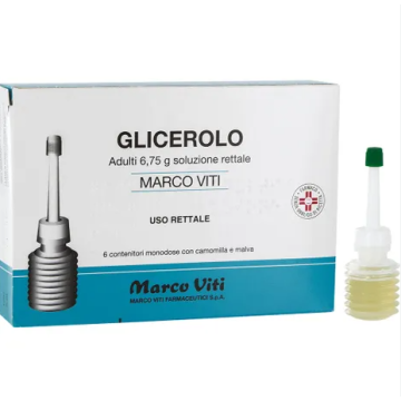Glicerolo Marco Viti Adulti 6,75g Soluzione Rettale 6 Contenitori Monodose con Camomilla e Malva