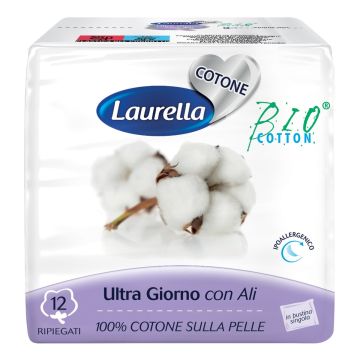 Laurella Bio Cotton Ultra Giorno con Ali 12 Pezzi
