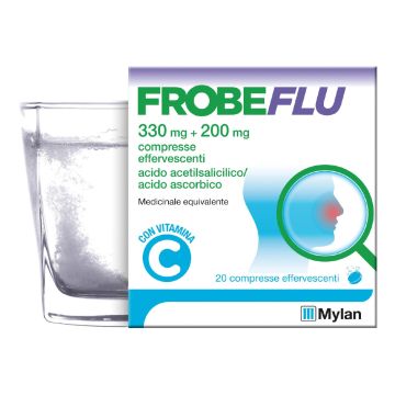Frobeflu 330mg + 200mg Dolore Febbre Influenza e Raffreddore 20 Compresse Effervescenti