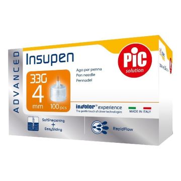 Pic Insupen Advanced Aghi Penna 33G x 4 mm 100 Pezzi