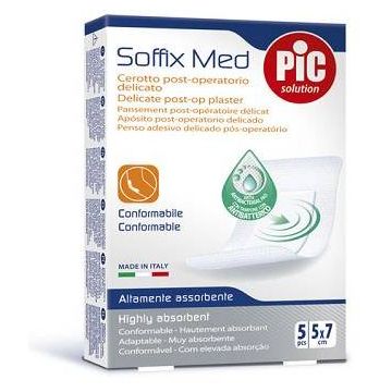 Pic Soffix Med Cerotto Post Operatorio Delicato In TNT 5x7 cm 5 Pezzi
