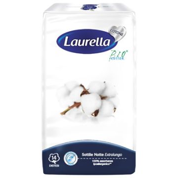 Laurella Bio Cotton 14 Assorbenti Sottili Notte