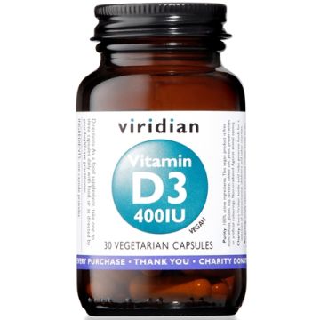 Viridian Vitamin D3 400iu 30capsule