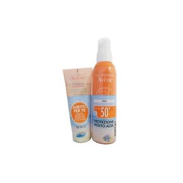 Avene solare kit spray spf 50+ 200 ml + trixera nutrition detergente 100 ml