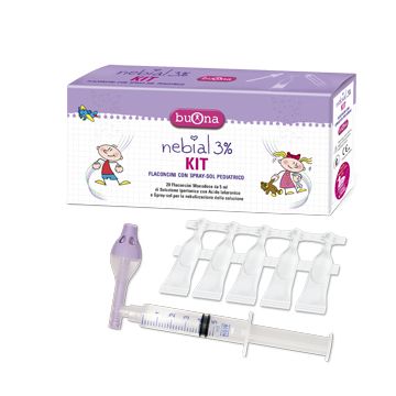 Buona Nebial 3% Kit 20 Flaconcini + Spray-Soluzione + Siringa